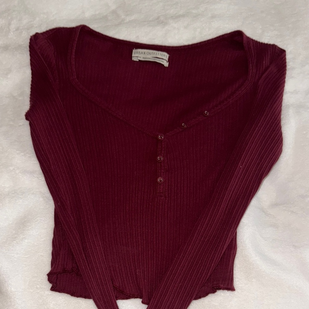 Urban Outfitters Burgundy Long Sleeve Tee